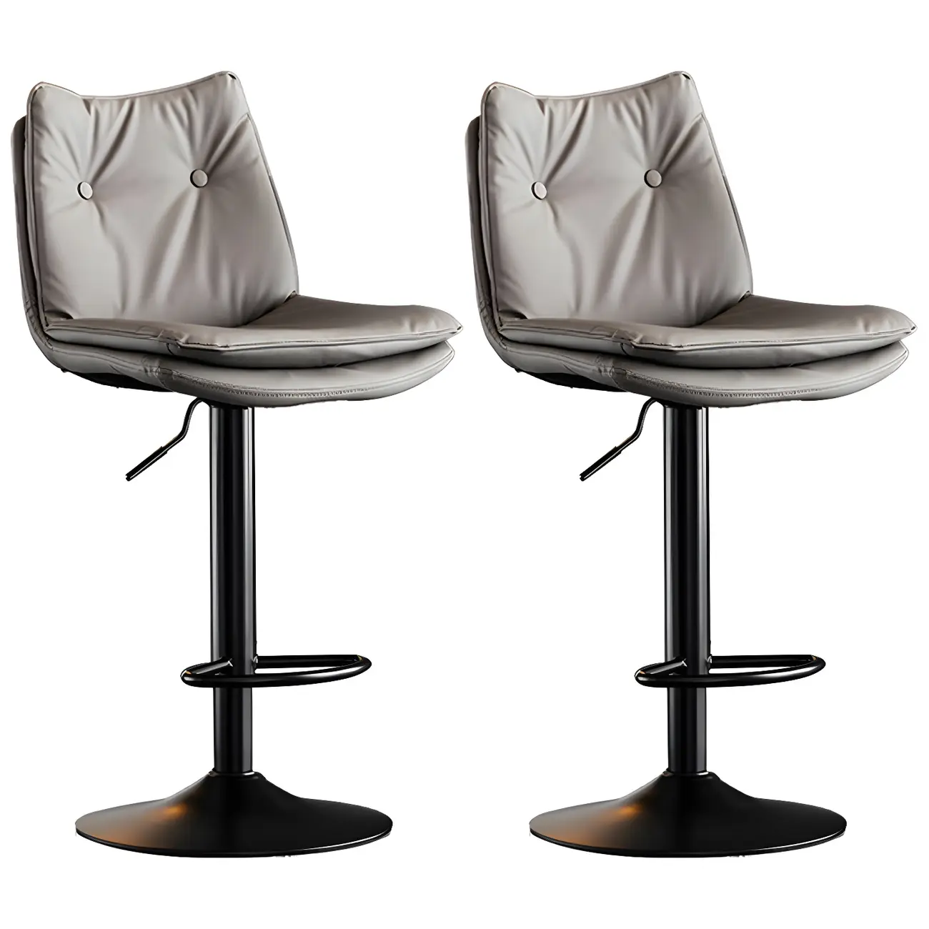 Modern Adjustable Leather Swivel Bar Stools