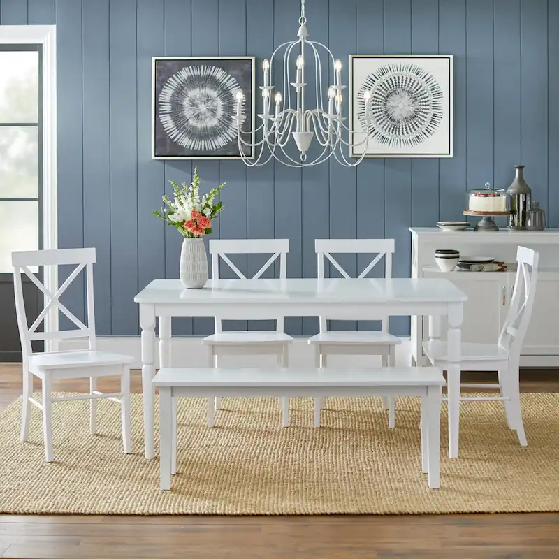 6-piece Dining Set with Dining Bench