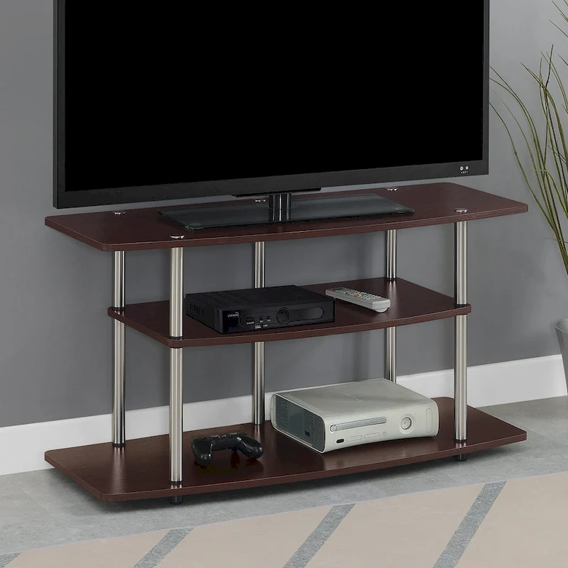 Convenience Concepts Designs2Go No Tools 3 Tier Wide TV Stand