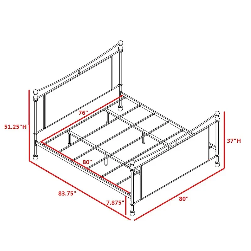 Upholstered Metal Bed