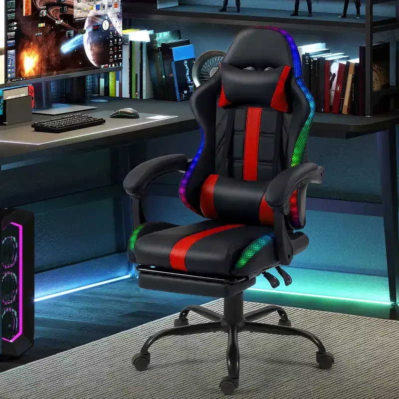 EROMMY Gaming Chair With Massager & Footrest