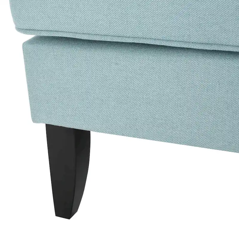 Studded Fabric Club Chair – Light Blue / Teal / Grey, Single Seat