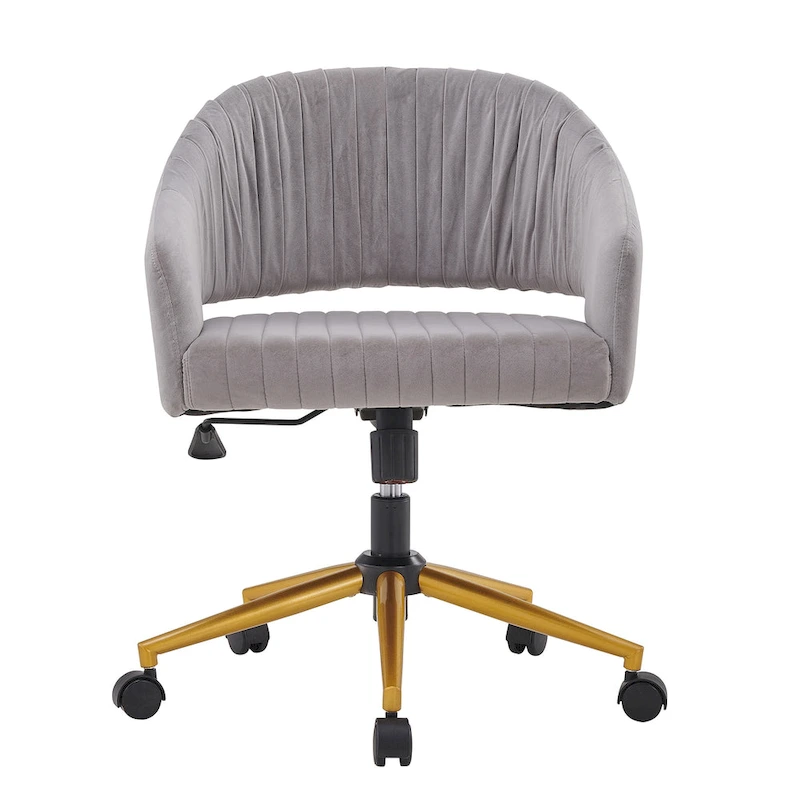Modern Gold Office Chair Velvet Task Chair Swivel Height Adjustable Computer Chair