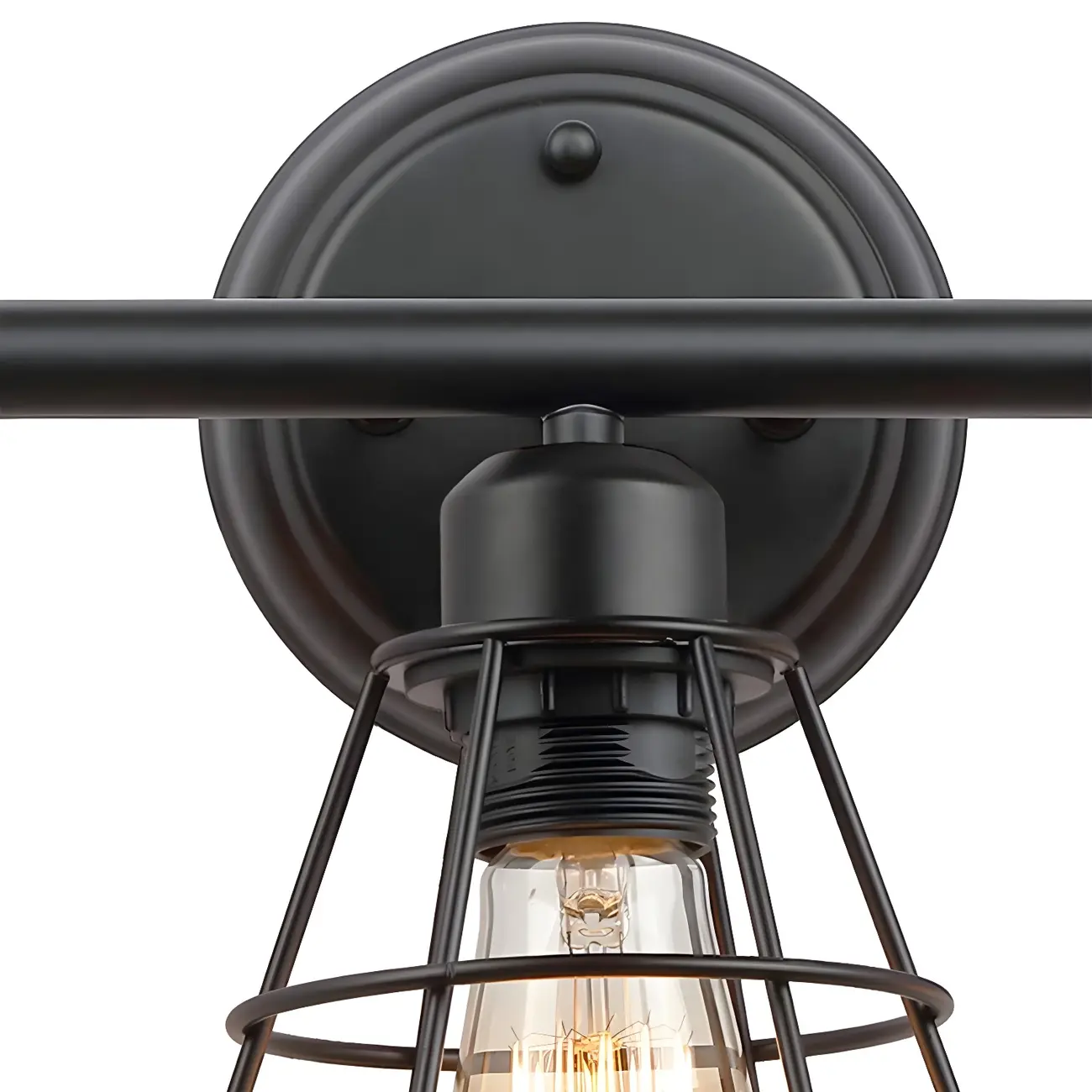 3-Light Industrial Metal Cage LED Vanity Light