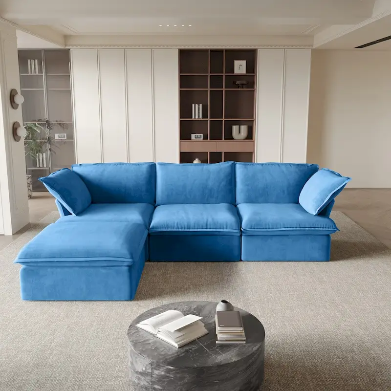Modular Sectional Fabric Sofa,Extra Large L Shaped Couch with Reversible Chaise Modular Sectional Couch