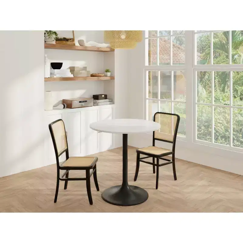 Carolina Living 30 Zaha Round Marble Top Dining Table