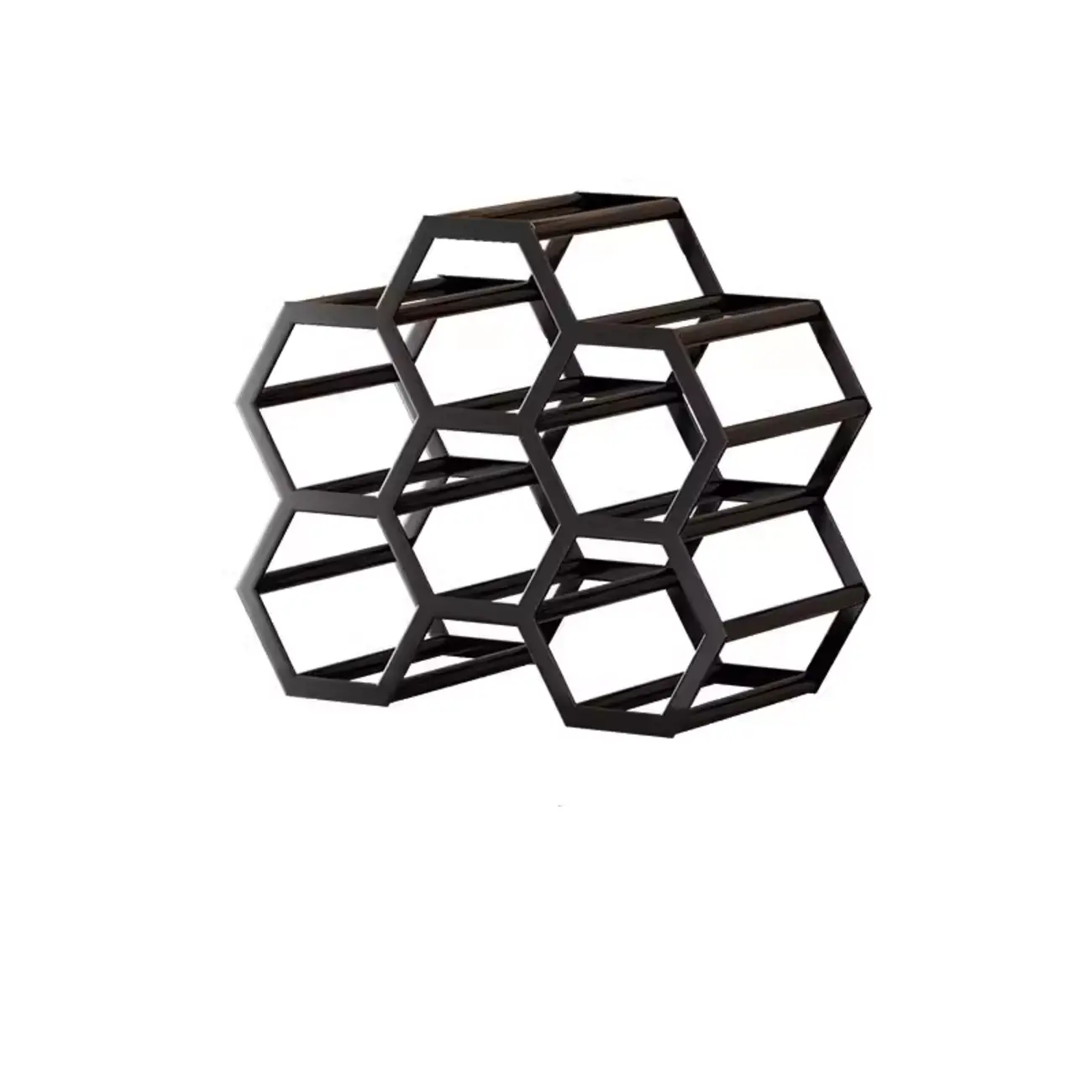 Freestanding Metal Wine Rack Hexagon Tabletop Bottle Holder