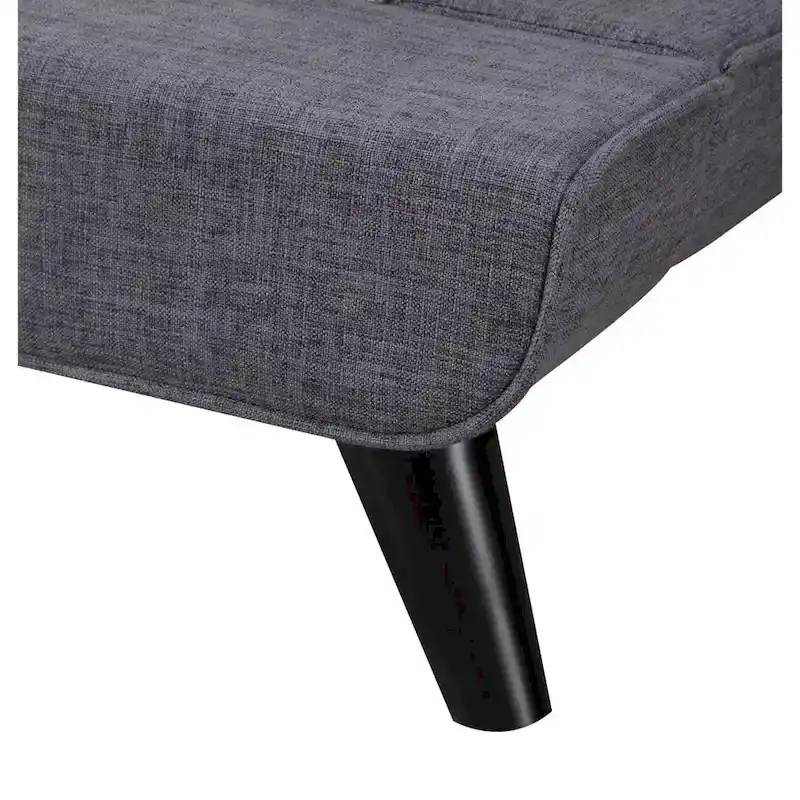 Mid-century Modern Grey Linen Bed