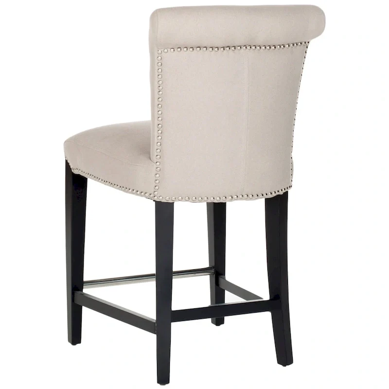 Black Faux Leather 23-inch Counter Stool - 18.7 W x 23 D x 36.4 H - 19Wx23Dx36H