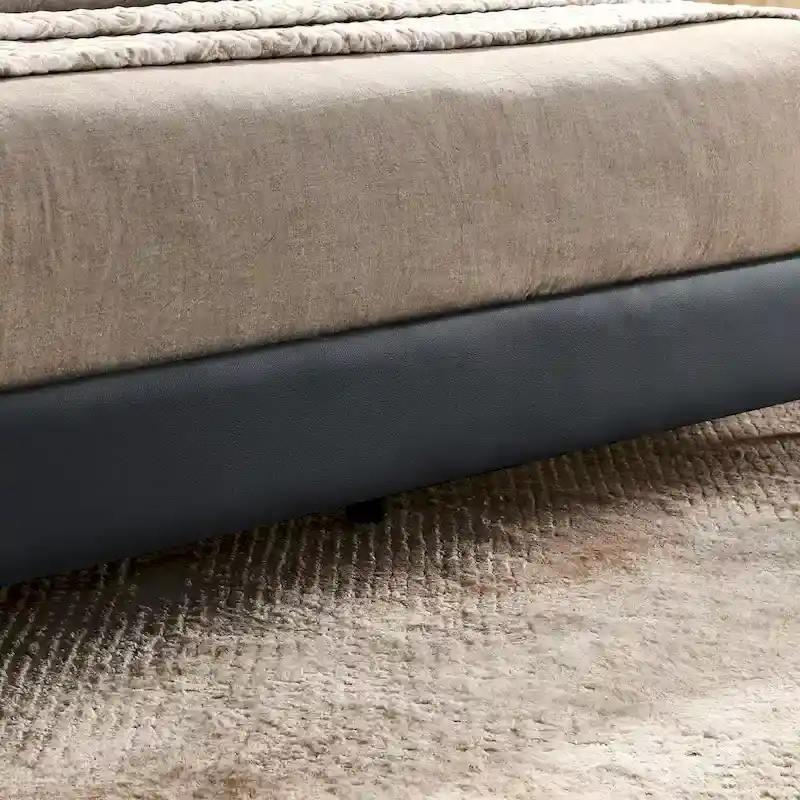 Floating Bed Frame With Led Lights And Wall Mounted Headboard