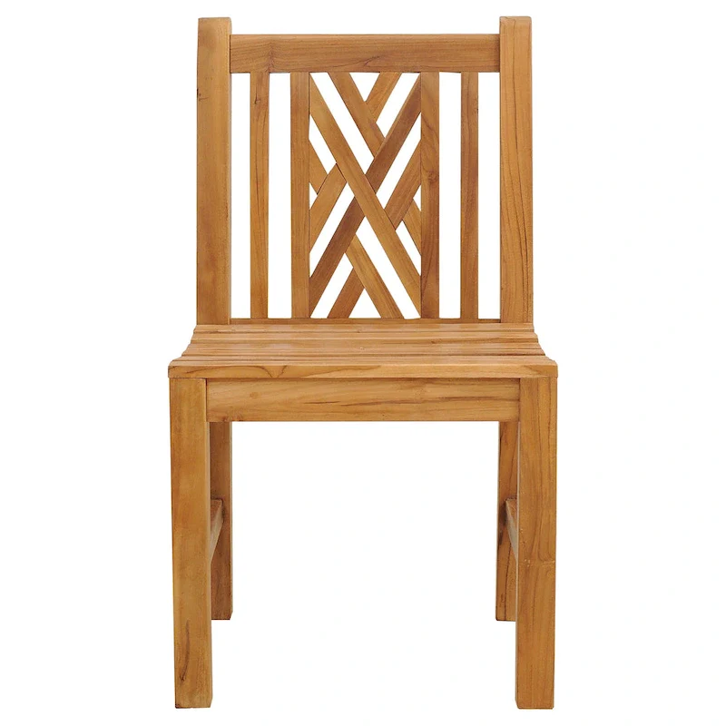 Teak Wood Chippendale Side Chair