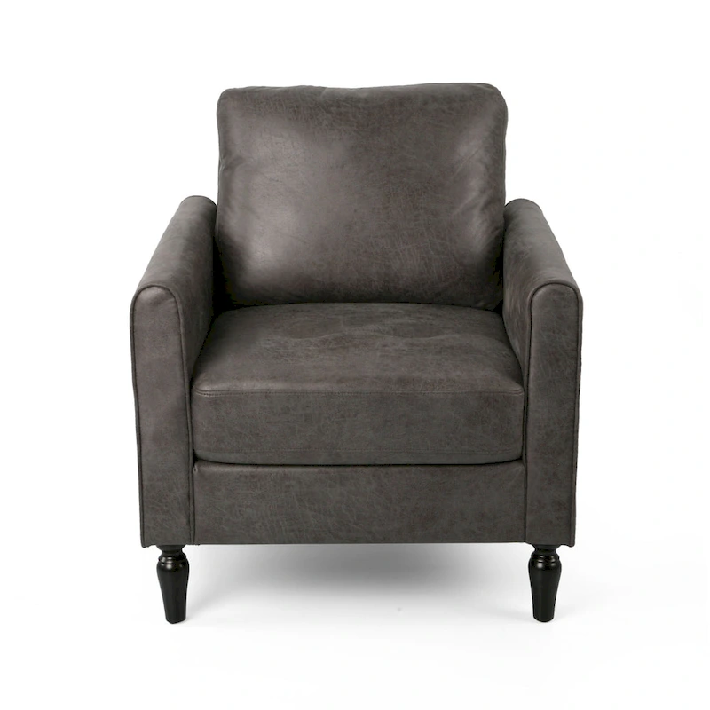 Modern 31 Microfiber Club Chair with Tapered Legs and Thick Seat Cushions