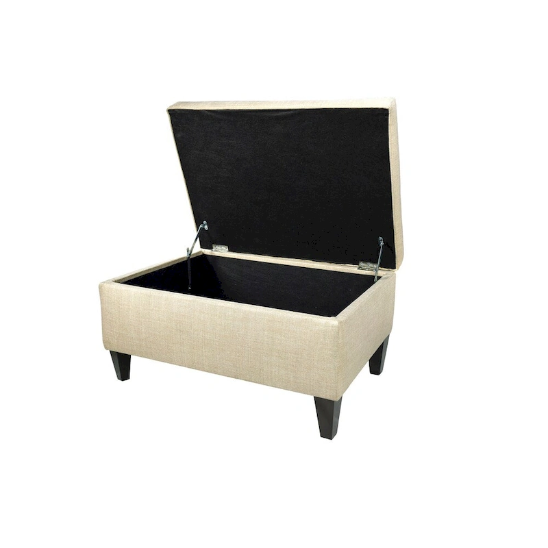 MJL Furniture Madison Squared Fabric Upholstered Welted Ottoman