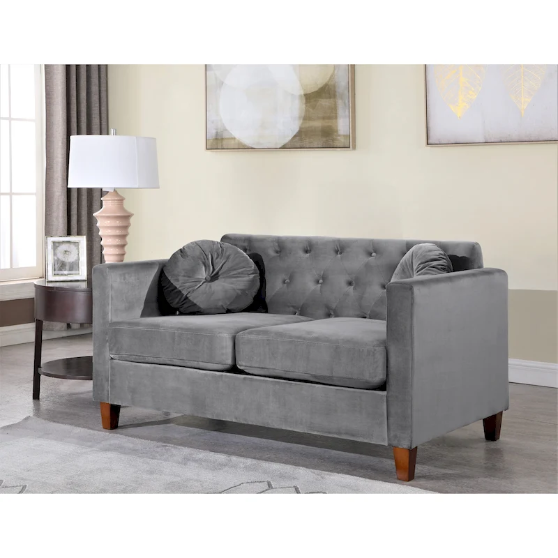 Carson Carrington Paharova Velvet Kitts Classic Loveseat
