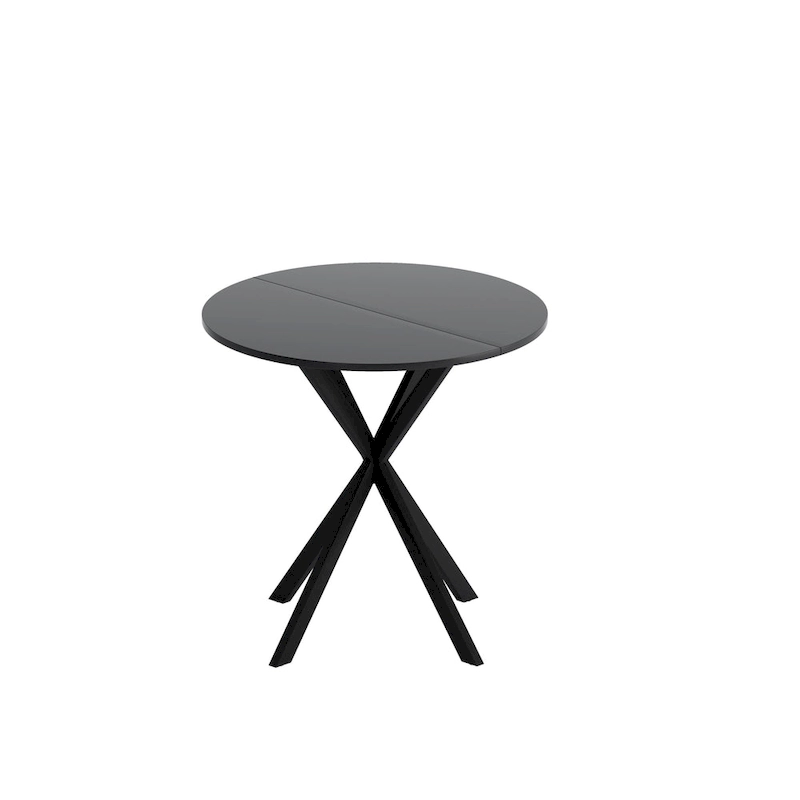 Modern Cross Leg Round Dining Table ,Two Piece Removable Top