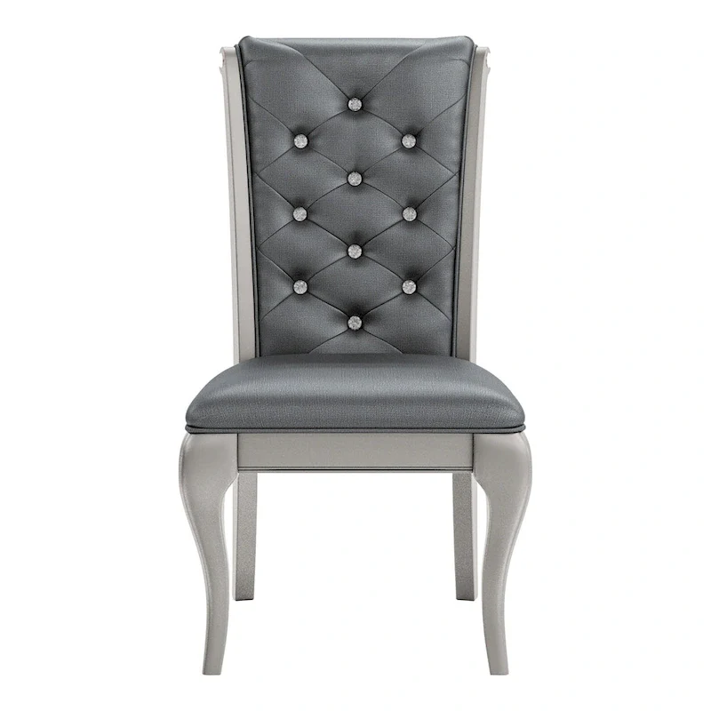 Tily Glam Gold Faux Leather 7-Piece Dining Table Set by Furniture of America