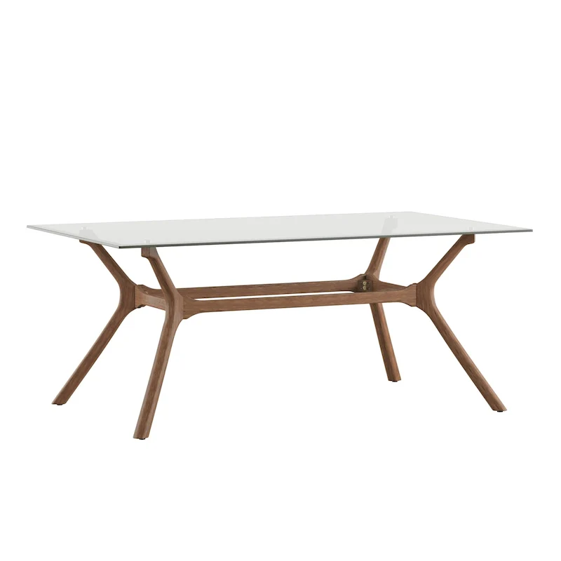 Nadine Mid-Century Dark Walnut Finish Rectangular Dining Table by iNSPIRE Q Modern