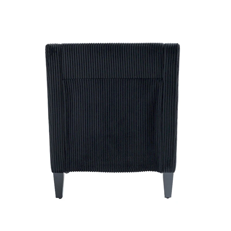 Black Modern 26.8 Arm Chair with Rubber Wood Legs