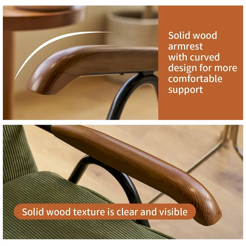 Green Modern 20 High Back Upholstered Accent Chair with Metal Legs