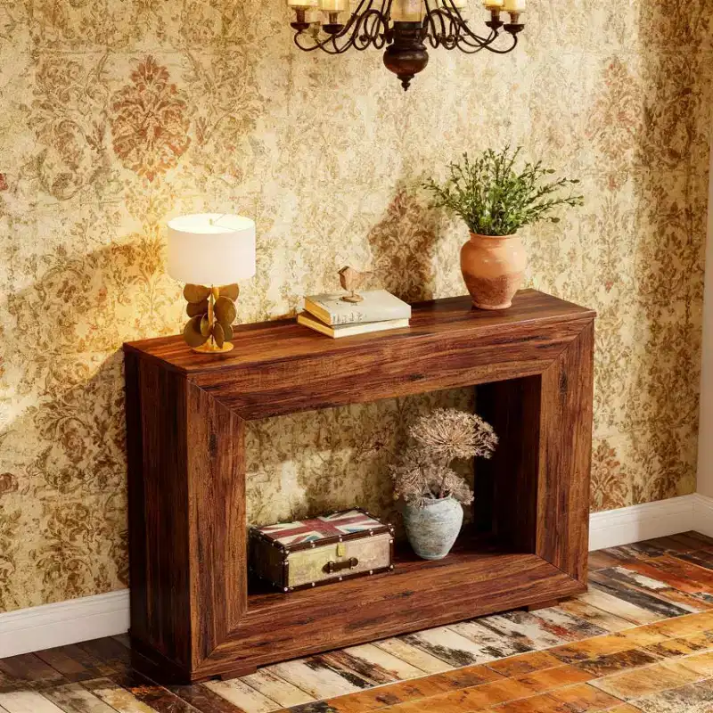 JVNOXK 47 Rustic Farmhouse Wood End Table Side Table