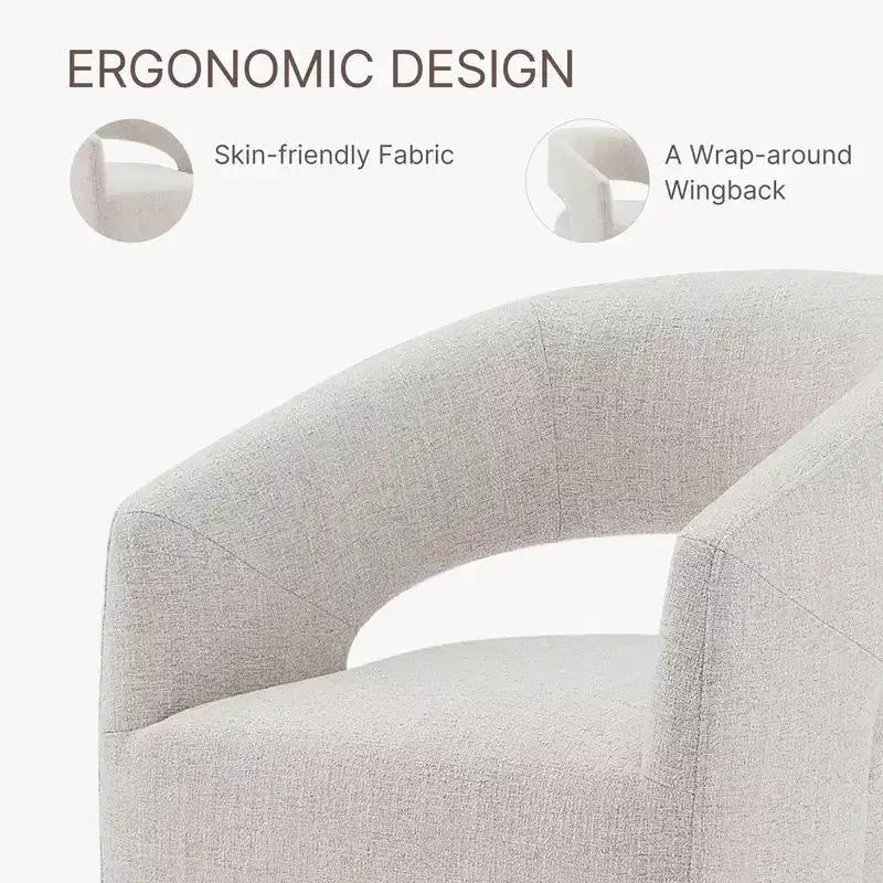 Spruce&Spring Modern Barrel Dining Chair with Caster & Open Back No Assembly Anywhere Chair