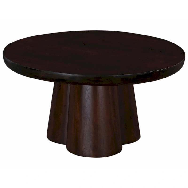 Senna 31 in. Wood Round Pedestal Coffee Table