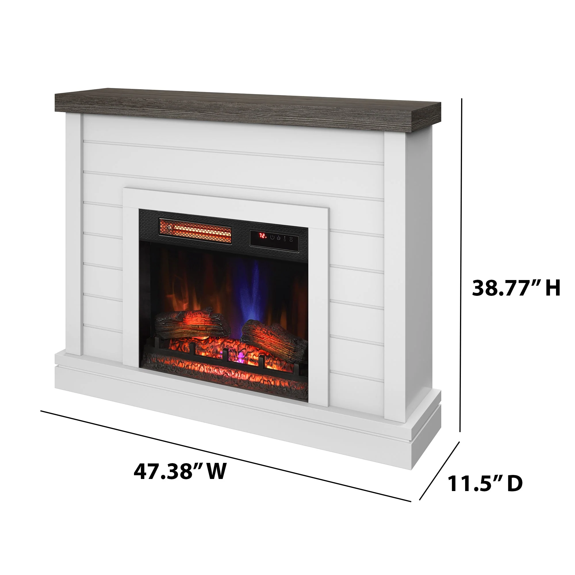duraflame? Electric Fireplace Shiplap Wall Mantel