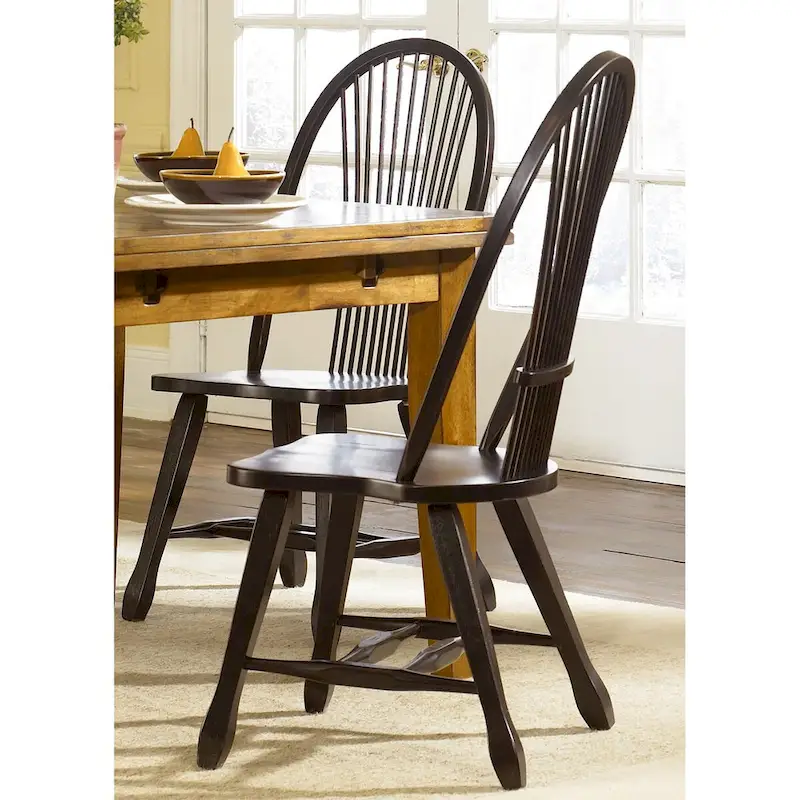 Treasures Rustic Oak Black Sheaf Back Dinette Set (5 Pieces)
