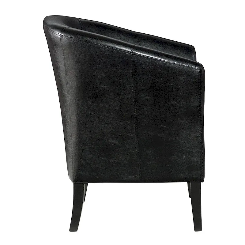 Barrel Club Chair Jet Black Upholstery