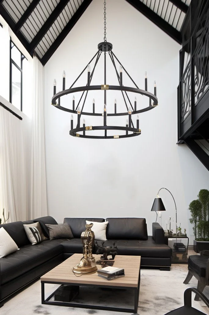 Homestead 41 20-Light Large Industrial Rustic Farmhouse 2-tier Wagon Wheel Kitchen Island Chandelier