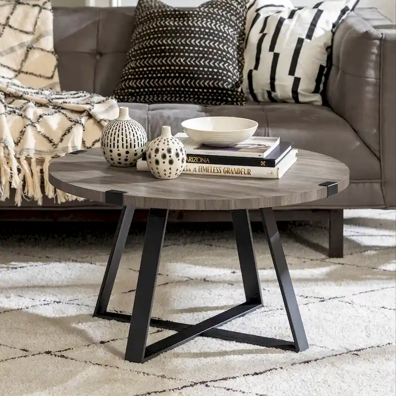 Middlebrook Designs Barnett Round Metal Wrap Coffee Table