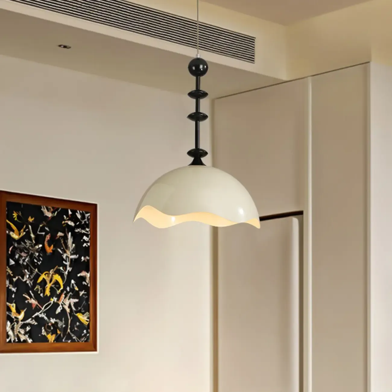 Modern Black White Acrylic Dome Pendant Light