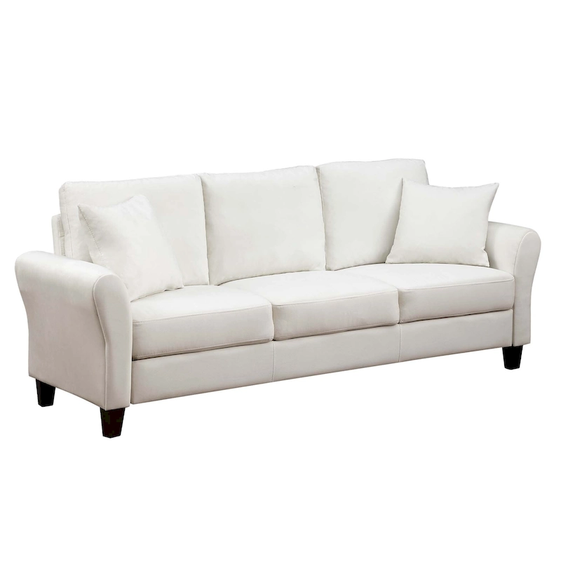 Aukfa Upholstered 3 Seater Sofa Couch with 2 Pillows