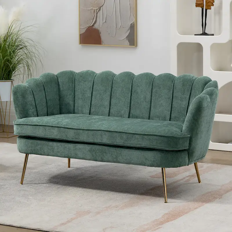 59W Mid-century Modern Tufted Loveseat Upholstered Sofa