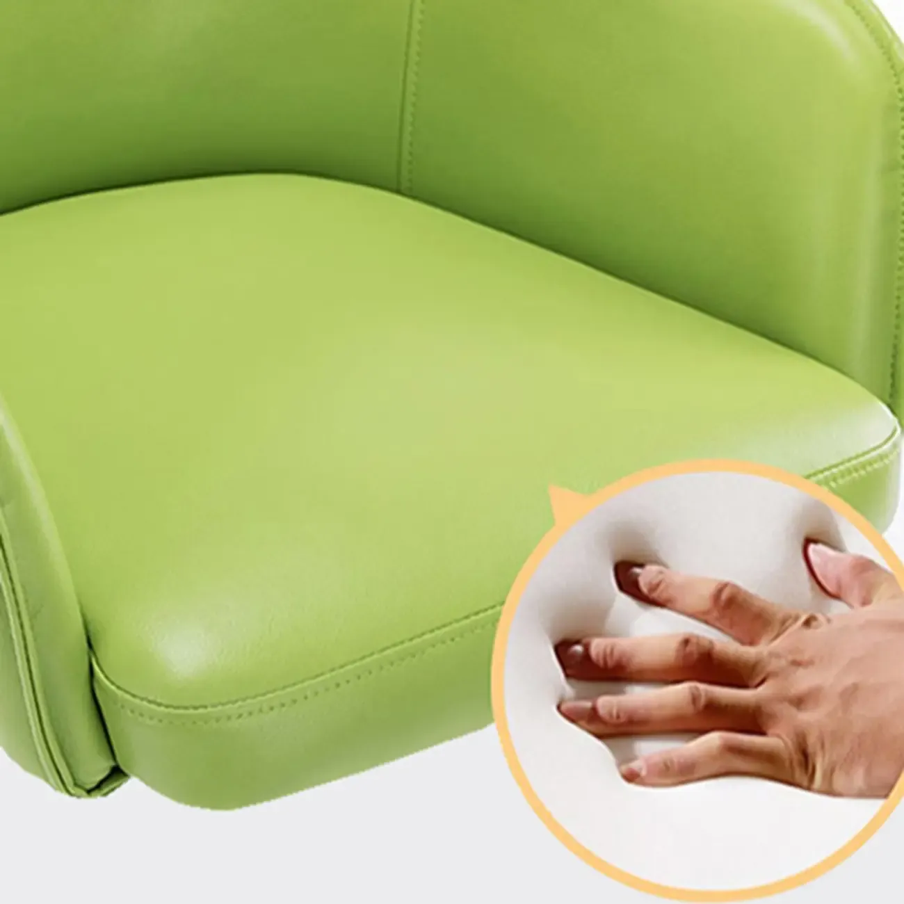 Scandinavian Leather Swivel Dining Chair with Wood Legs