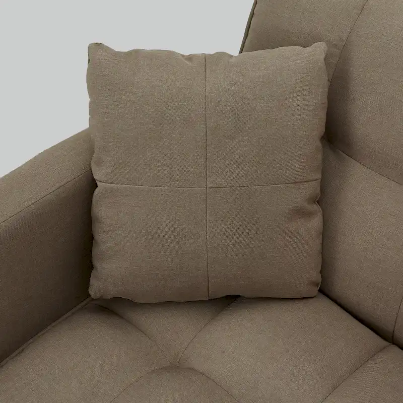 AVAWING 74 Modern Tufted Convertible Futon Sofa Bed with 2 Pillows