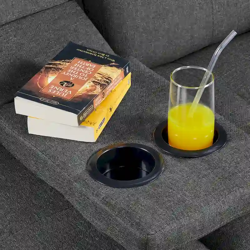 Yaheetech Fabric Upholstered Convertible Futon Sofa Bed