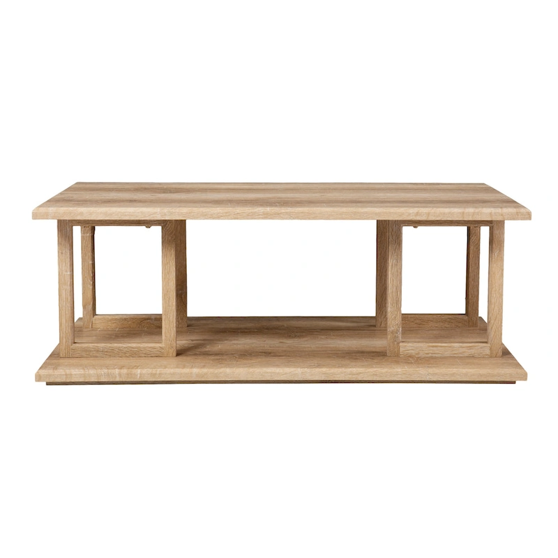 SEI Furniture Transitional Natural Wood Square Coffee Table