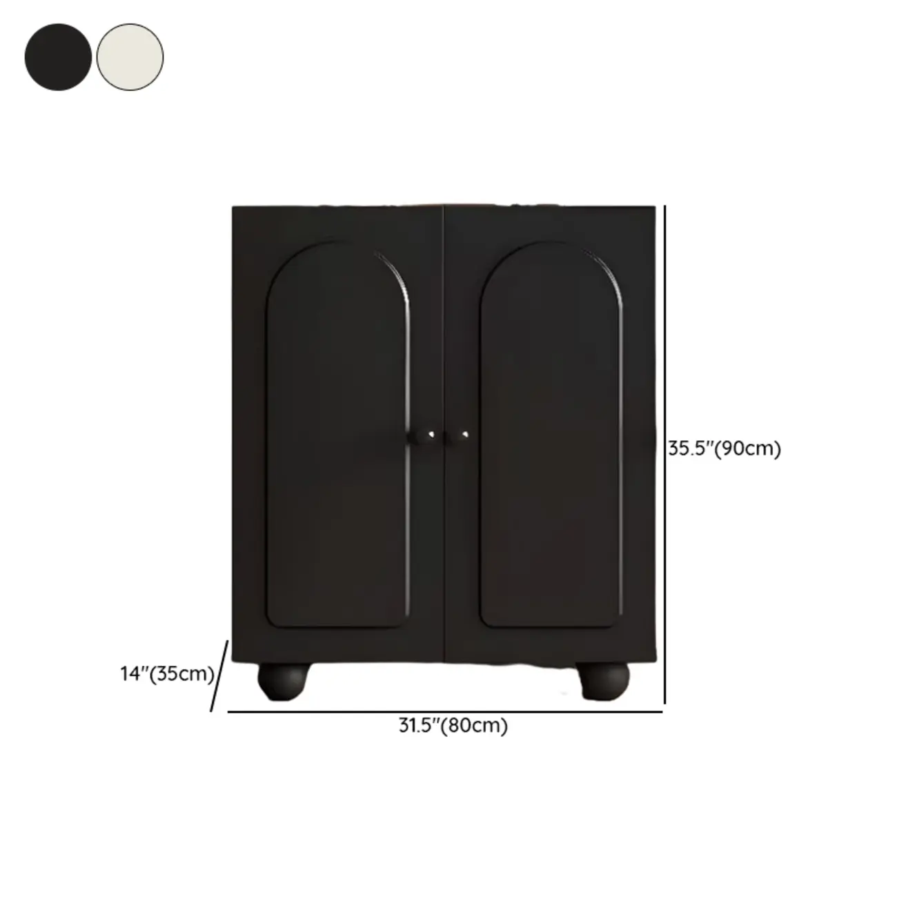 Chic Adjustable Shelves Wood Shoe Cabinet in White/Black