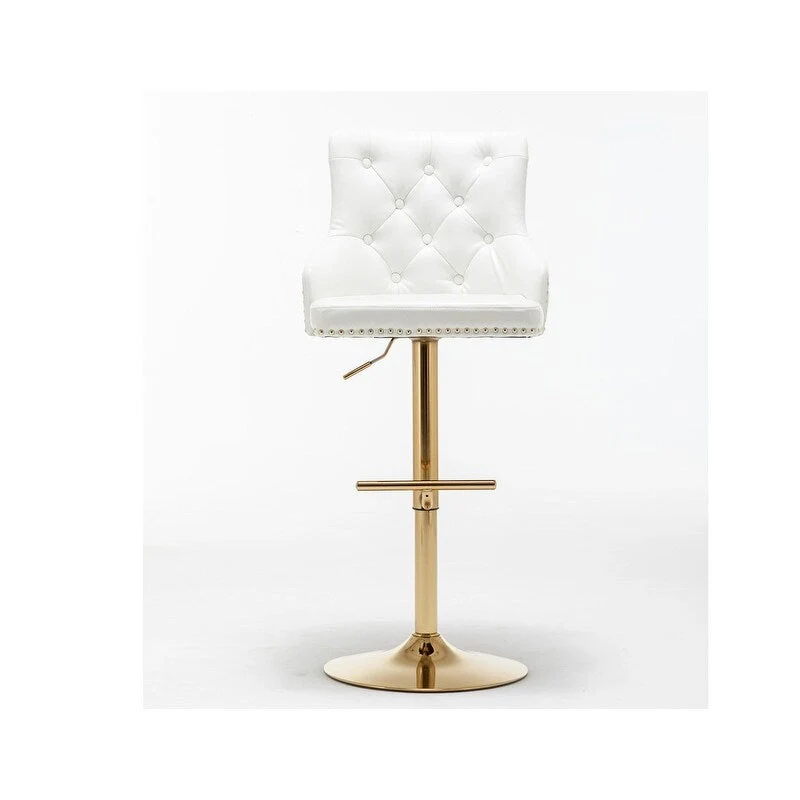 Best Master Furniture Adjustable Swivel Bar Stools with Gold Base (Set of 2)