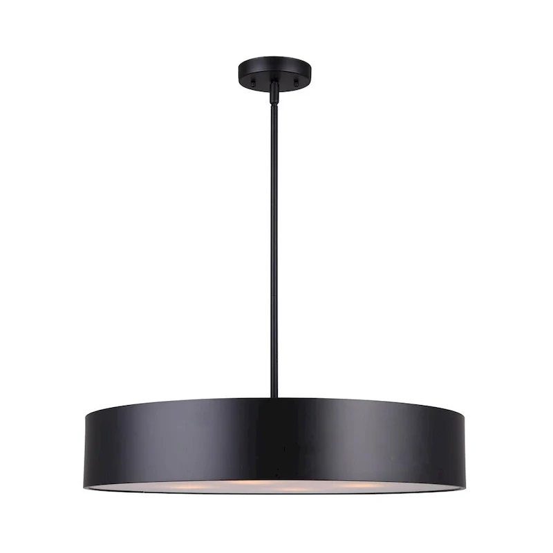 Dexter Adjustable Rod Pendant Light, Black Finish Modern Design
