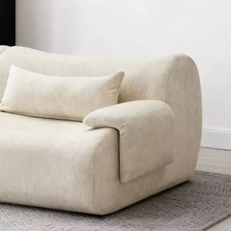 GDFStudio Yugi Modern 117 3-Seater Boneless Sectional Sofa with Curved Armrests and Streamlined Design