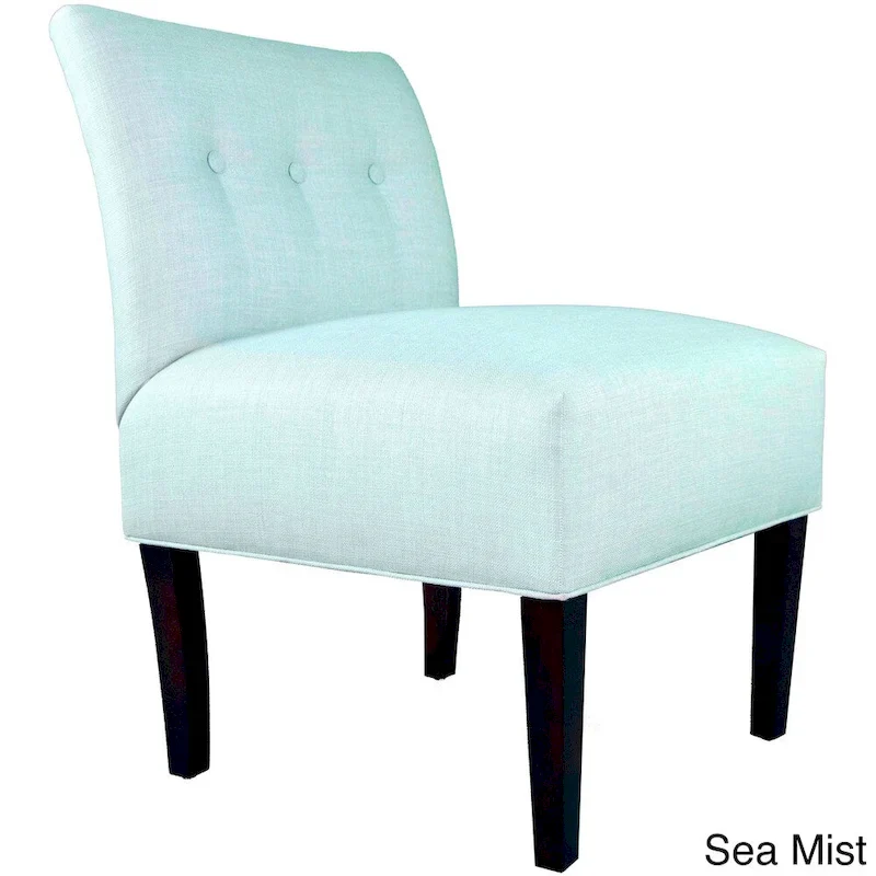 Button Tufted Ikat Accent Chair