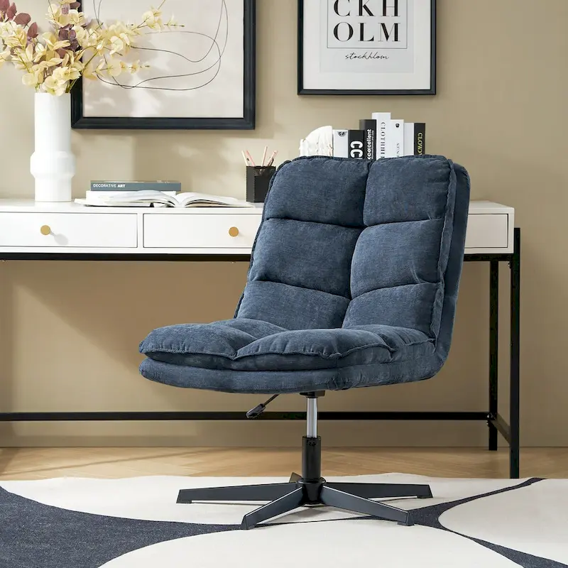 Joaquin Modern Armless 0ffice Chair Tufted 360Swivel With Upholstered by HULALA HOME