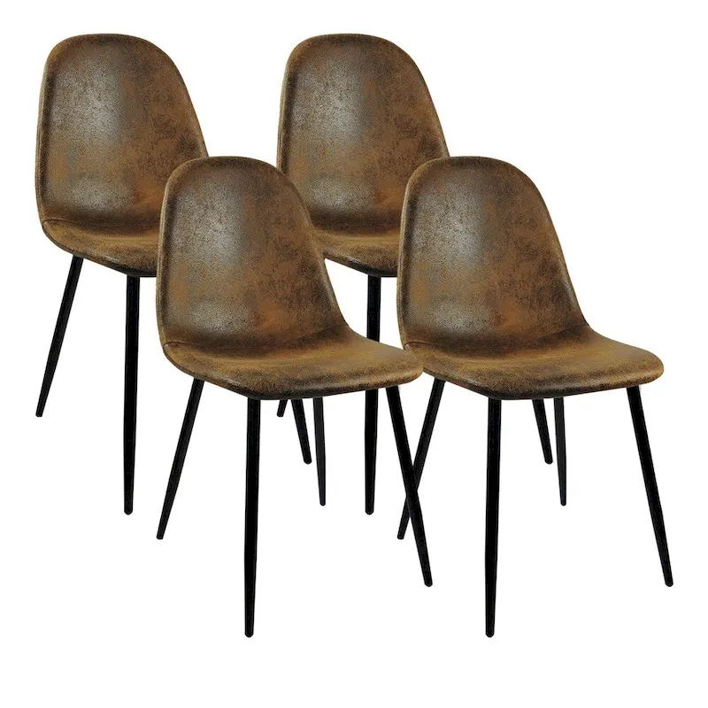 Modern Dining Room Chairs with Metal Legs(Set of 4) - N/A