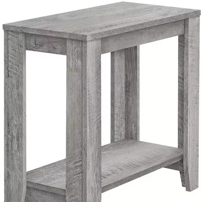 HomeRoots 22 Gray Wood End Table With Shelf