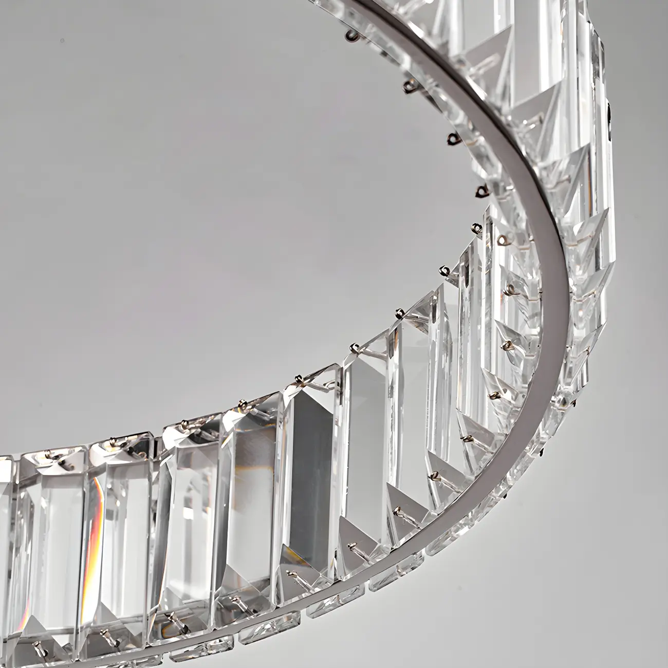 Dining Area Modern Crystal LED Ring Pendant