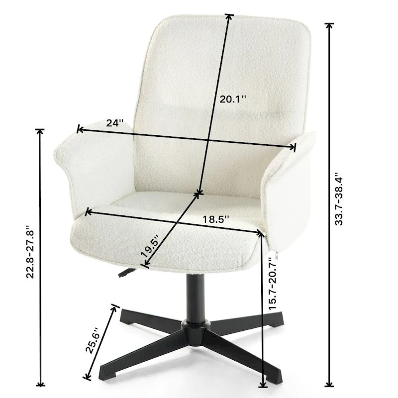 HomyLin Upholstered Accent Chair Swivel Side Chair with Armrest