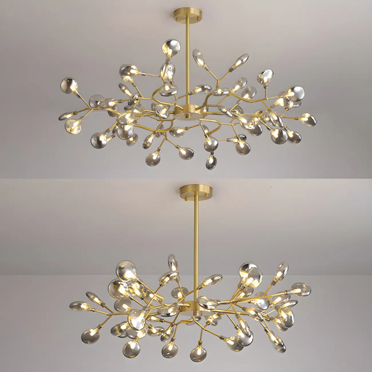 Modern Gold Metal Fireflies Island Pendant Light