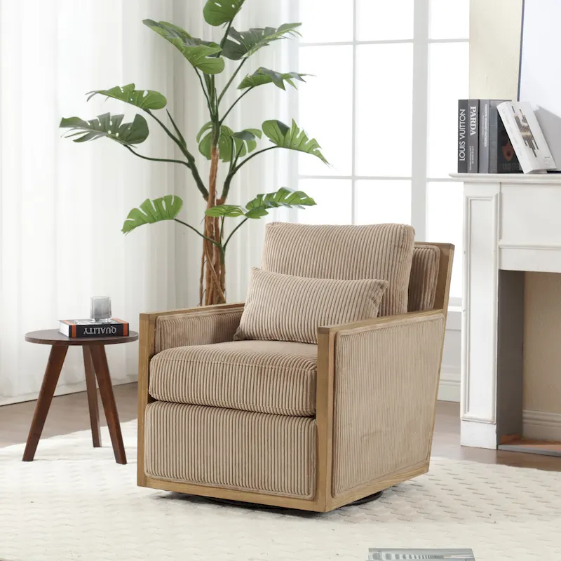 Camel Modern 26.8  Swivel Barrel Chair